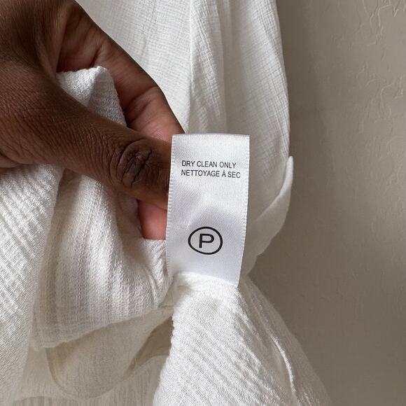 Brochu Walker Top Olympia White Surplice Short Sleeve Collared Gauze Top Size M - Picture 7 of 8